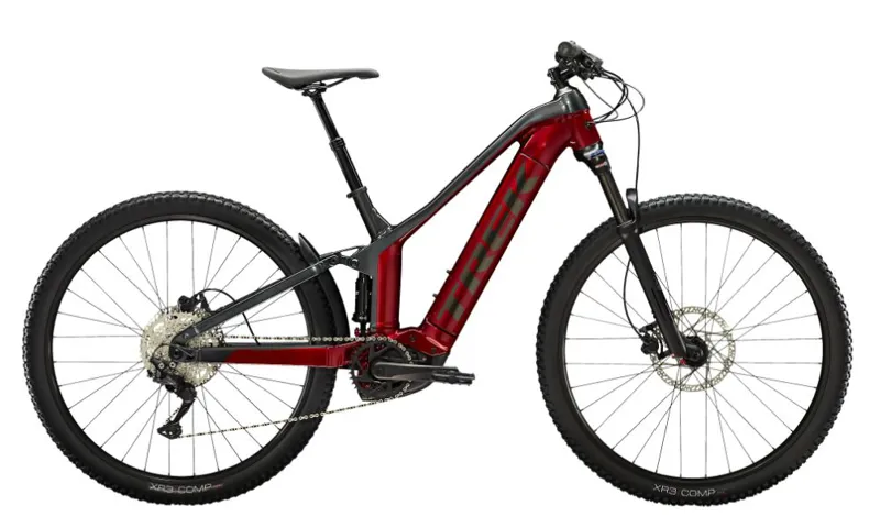 Trek Powerfly FS 4 500Wh Electric Mountain Bike 2022 in Crimson Red and Lithium Grey